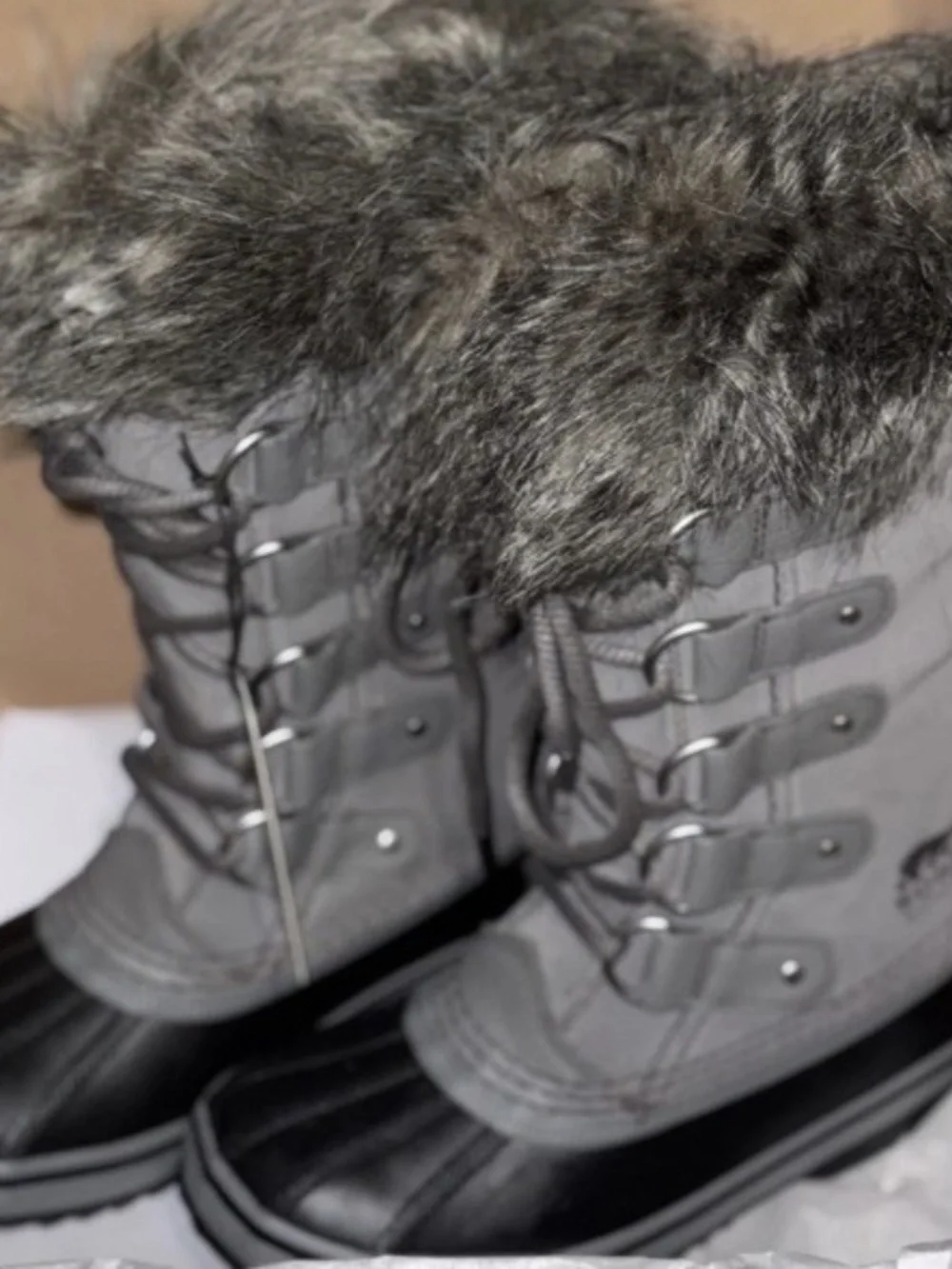 New Sorel Women's Joan of Arctic Boot Waterproof Quarry Grey Lace Up Suede Boots - Picture 7 of 7